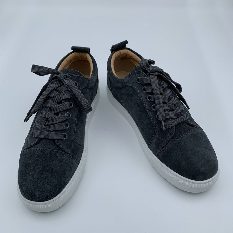 Grey Suede White Sole Trainers image 3