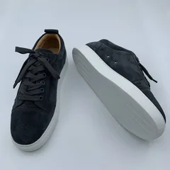 Grey Suede White Sole Trainers image 4