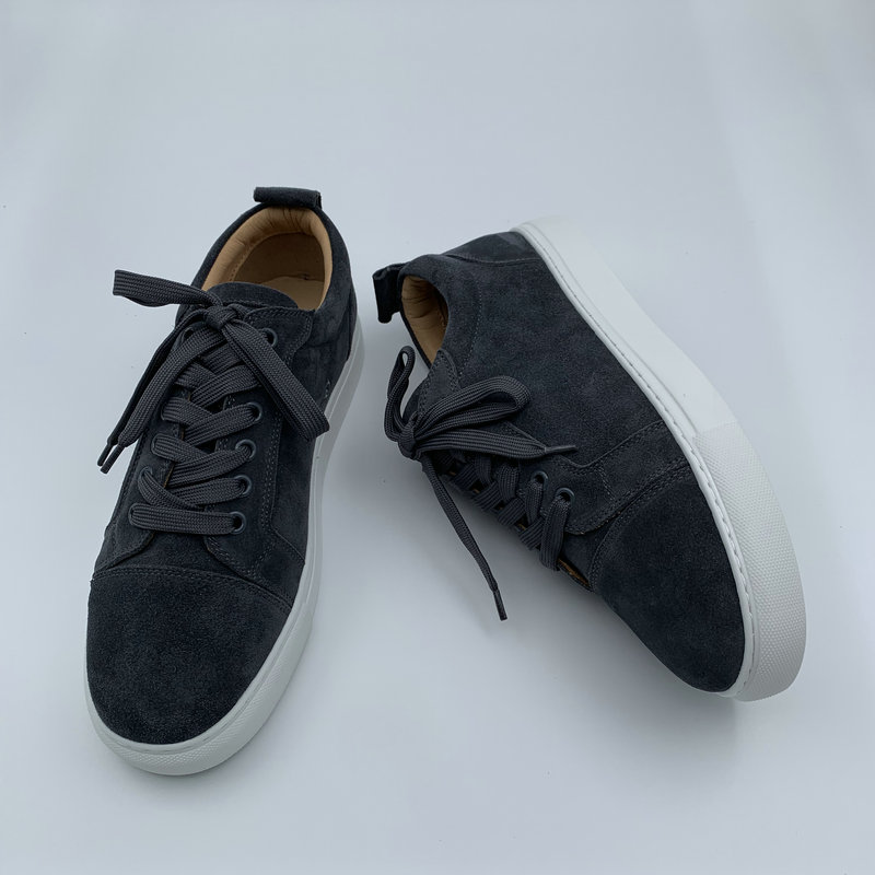 Grey Suede White Sole Trainers image 5