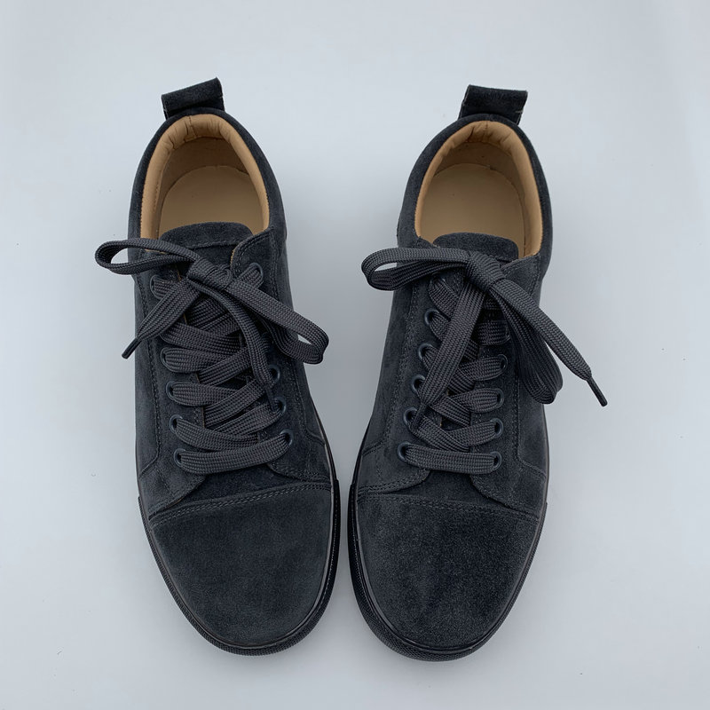 Grey Suede Leather Trainers image 5