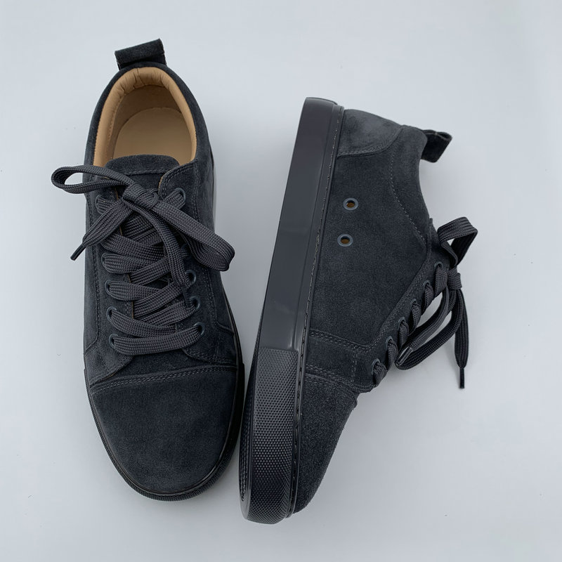 Grey Suede Leather Trainers image 6