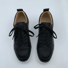 Black Leather White Sole Trainers image 2