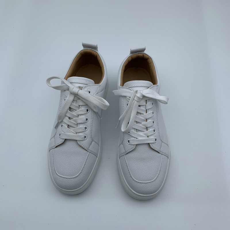 White Leather Trainers image 5