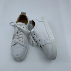 White Leather Trainers image 6