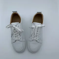 White Leather Trainers image 3