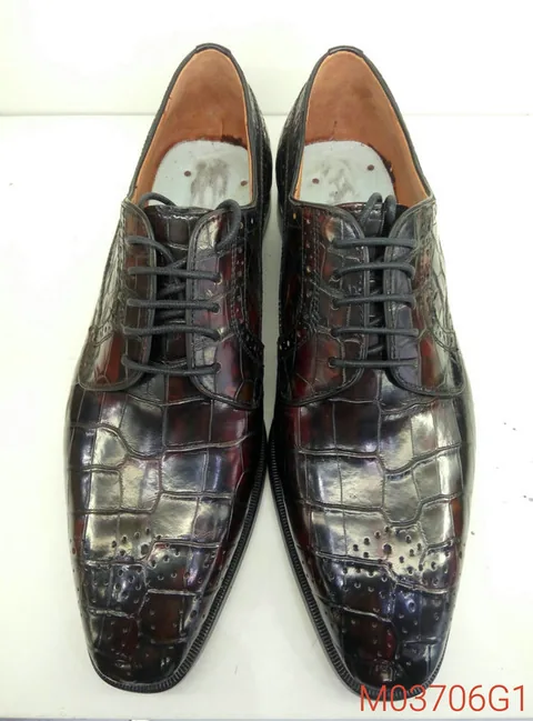 Hand Made Alligator Skin Bespoke Derby Shoes