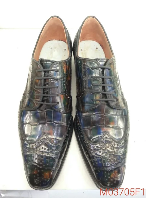 Oxford Alligator Pattern Derby Shoes Lace-up