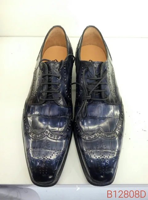 Luxury Men Alligator Pattern Derby Shoes