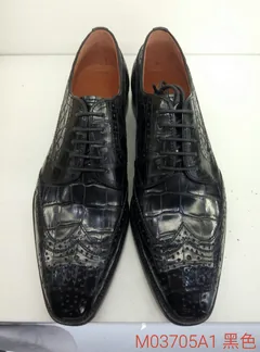 Alligator Skin Blucher Shoes For Men image 1