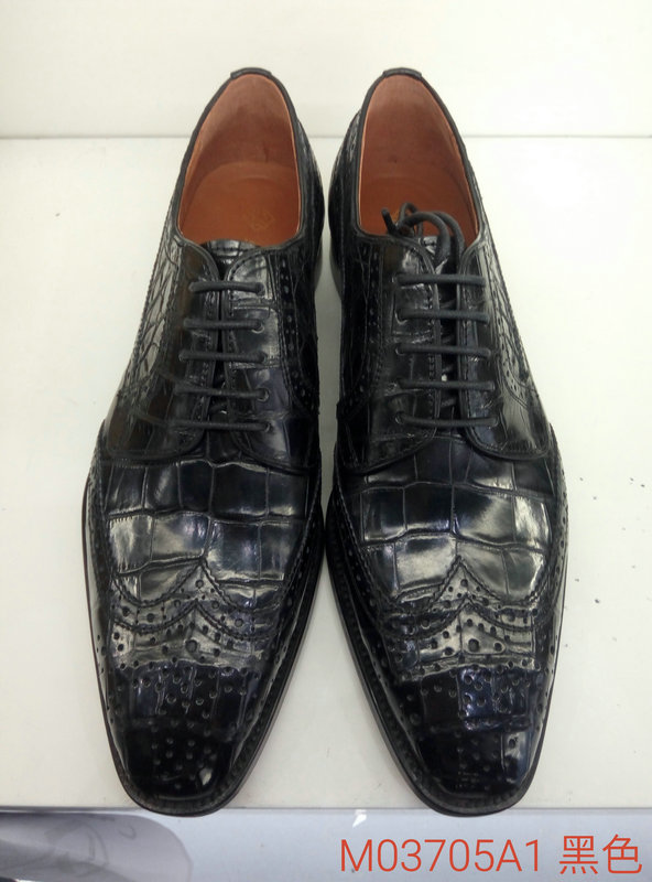 Alligator Skin Blucher Shoes For Men