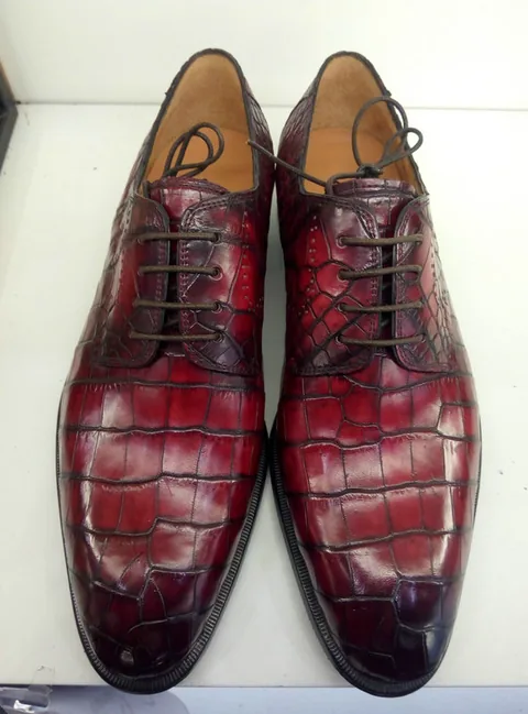 Genuine Alligator Leather Blucher Dress Shoes