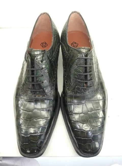 Handcrafted Alligator Classic Wholecut Oxford Shoes