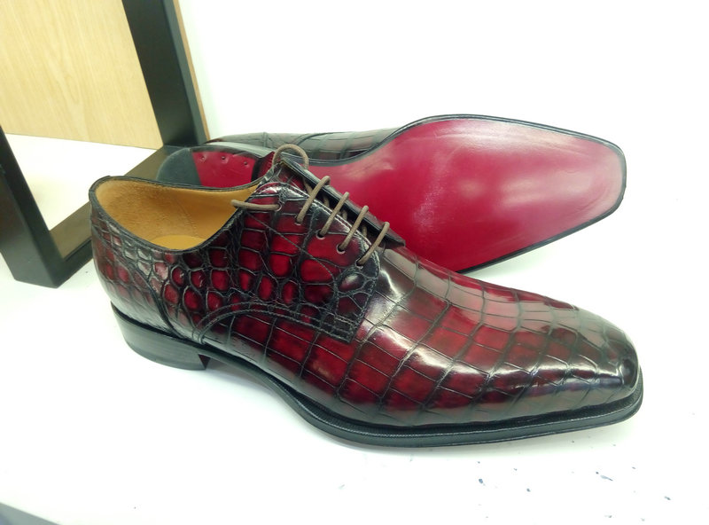 Alligator Print Genuine Leather Men Derby Shoes image 2