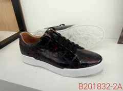 Alligator Skin Lace Up Sneaker Shoes Burgundy image 5