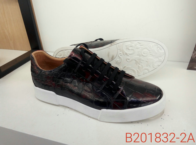 Alligator Skin Lace Up Sneaker Shoes Burgundy image 5