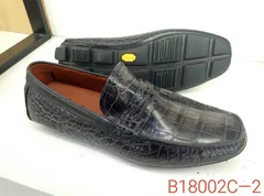 Alligator Leather Slip-On Leather Lined Loafer Black image 6