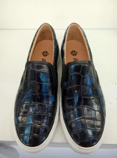 Alligator Skin Casual Slip On Shoes Black image 5