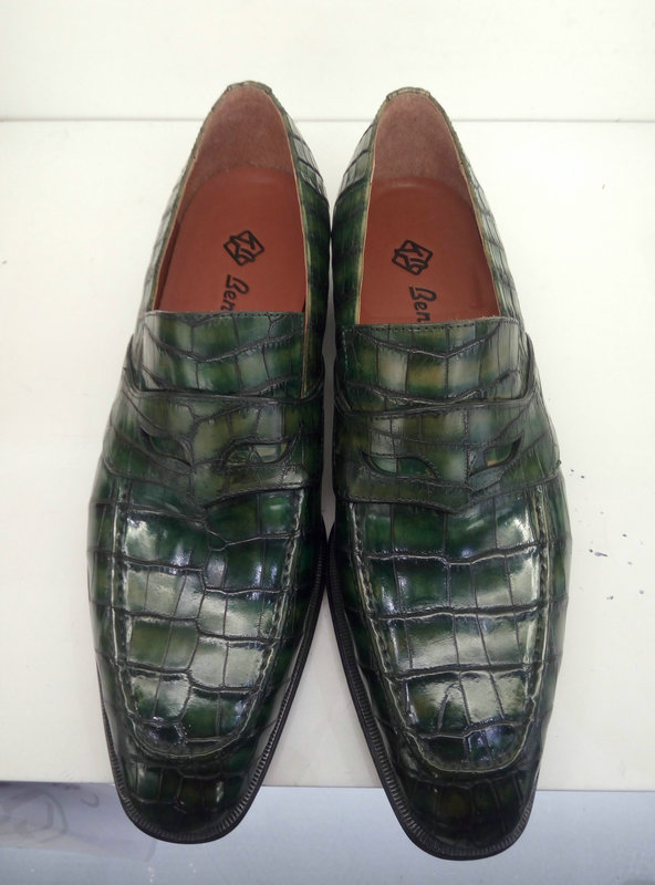 Alligator Embossed Leather Dress Shoes Loafer Style