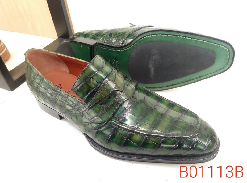 Alligator Embossed Leather Dress Shoes Loafer Style
