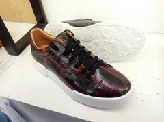 Alligator Skin Lace Up Sneaker Shoes Brown image 5