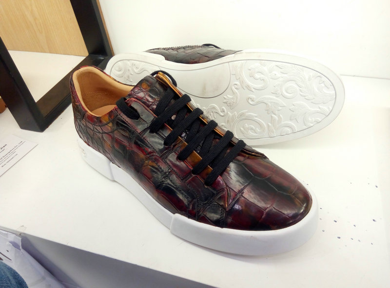 Alligator Skin Lace Up Sneaker Shoes Brown image 5