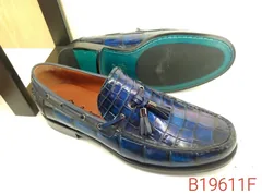 Alligator Skin Casual Slip On Shoes Blue image 5