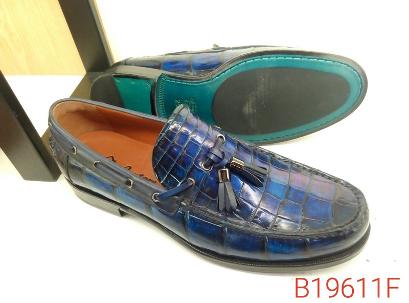 Alligator Skin Casual Slip On Shoes Blue image 5