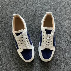 White Leather Knitted Trainers image 1