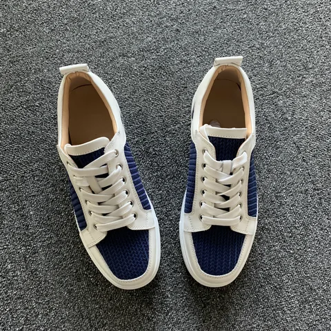 White Leather Knitted Trainers