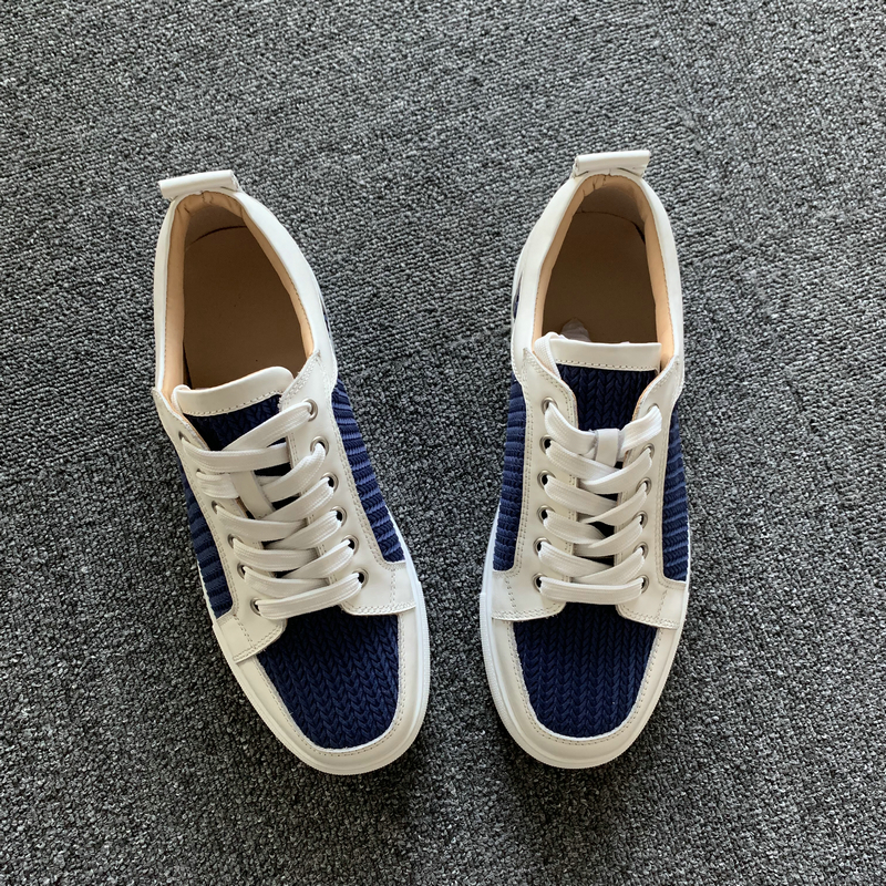 White Leather Knitted Trainers