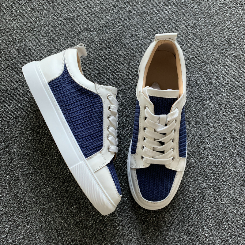 White Leather Knitted Trainers image 3