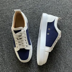 White Leather Knitted Trainers image 4