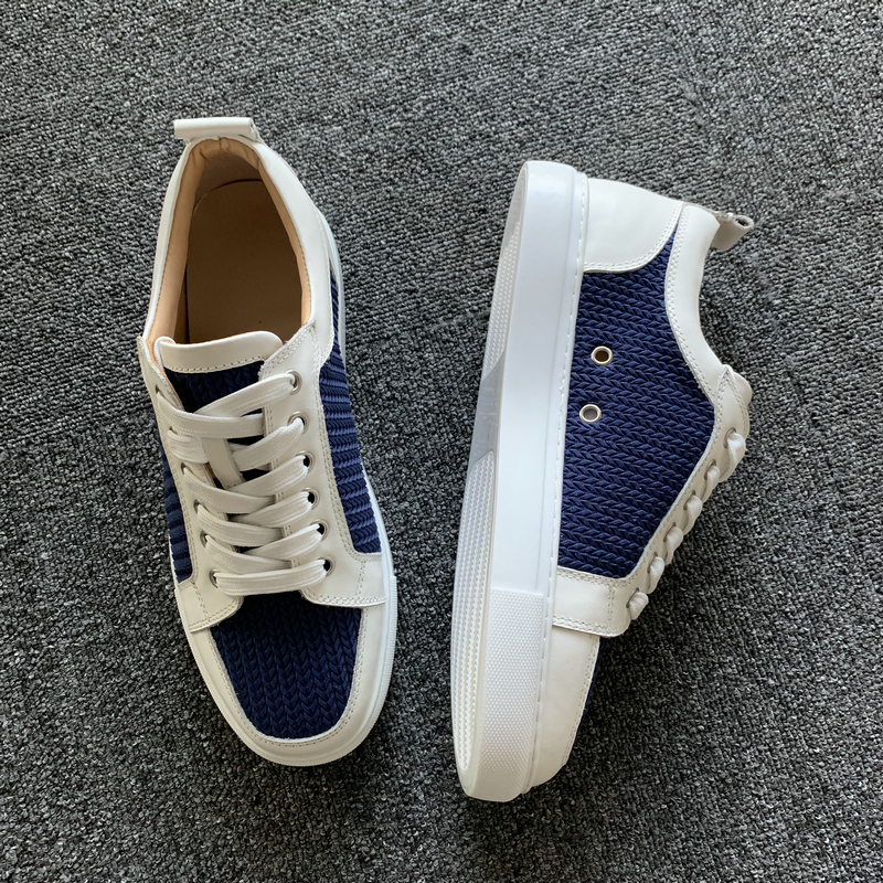 White Leather Knitted Trainers image 4