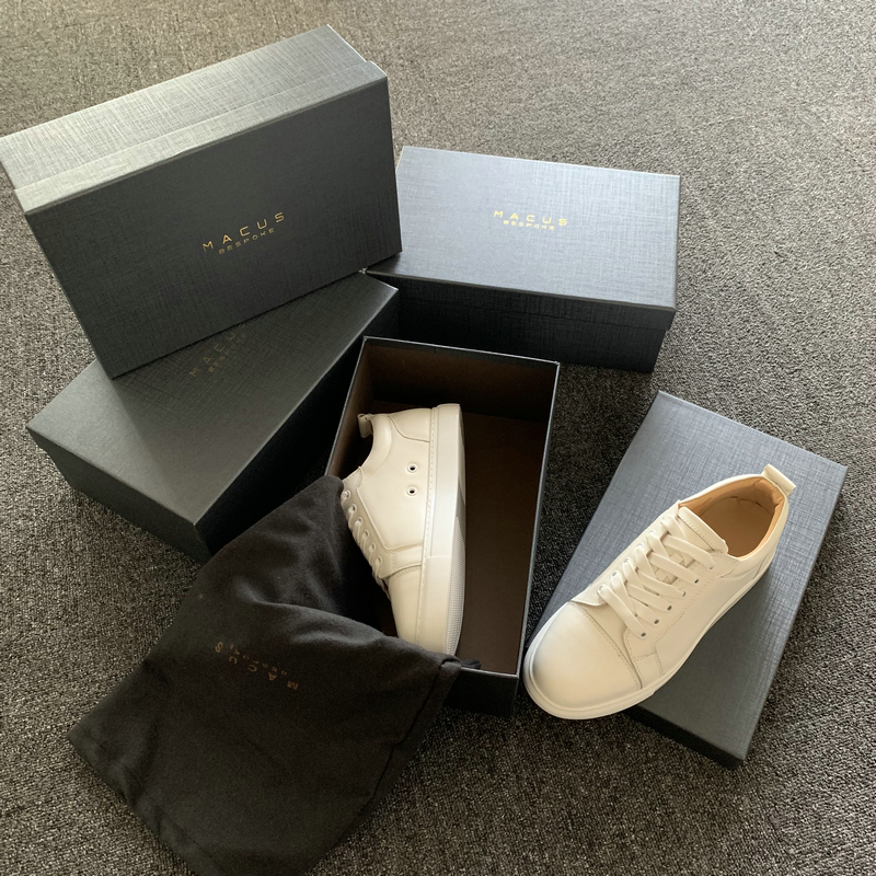 Genuine Men’s Leather White Sole Trainers image 8