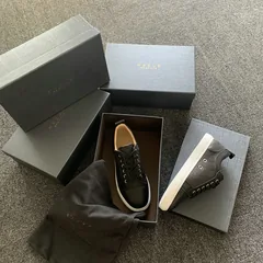 Black Leather Mesh Panel Trainers image 2