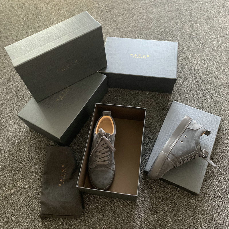 Grey Suede Leather Trainers image 4