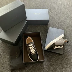 Black Leather Fabric Trainers image 7