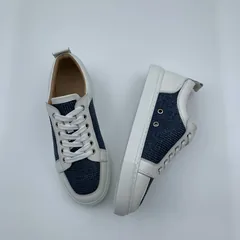 White Leather Fabric Trainers image 5