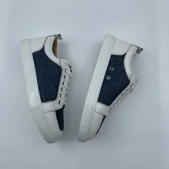 White Leather Fabric Trainers image 6