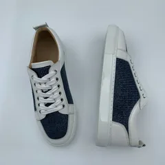 White Leather Fabric Trainers image 2