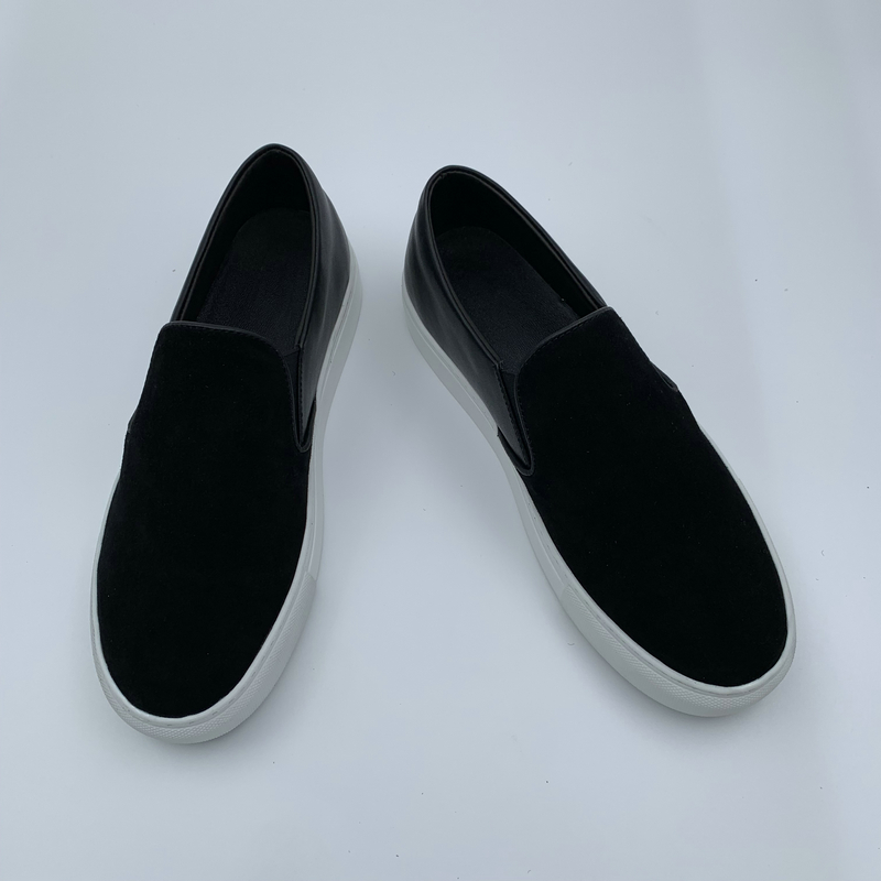Black Suede & Leather Panel Casual Shoes image 2