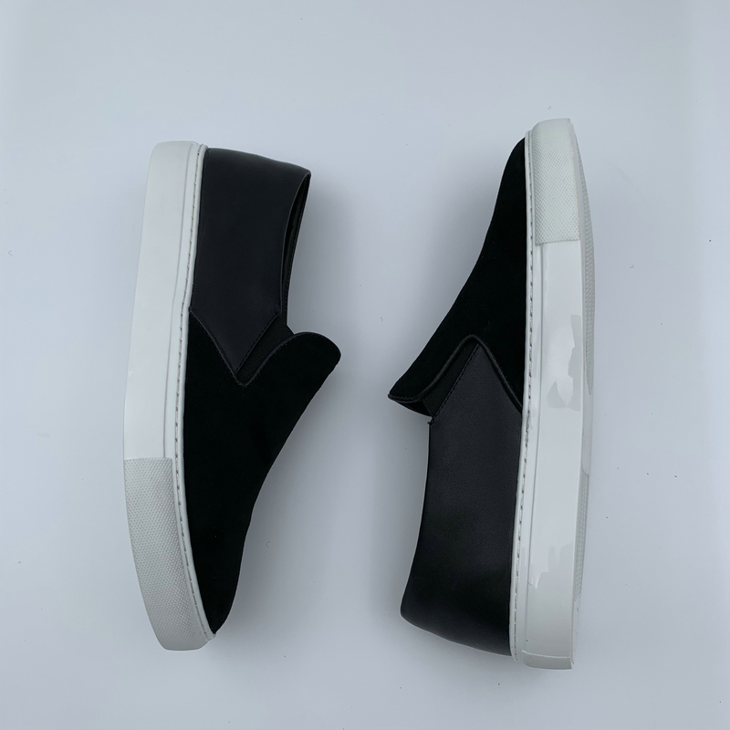 Black Suede & Leather Panel Casual Shoes image 5