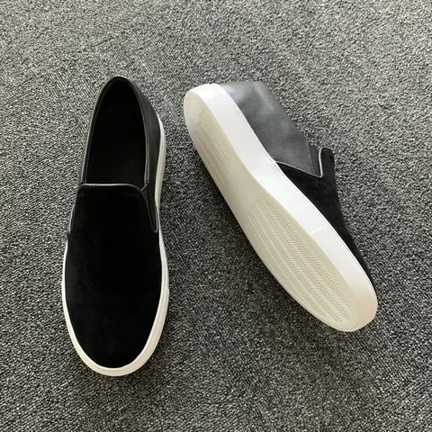 Black Suede & Leather Panel Casual Shoes