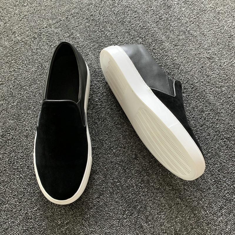 Black Suede & Leather Panel Casual Shoes