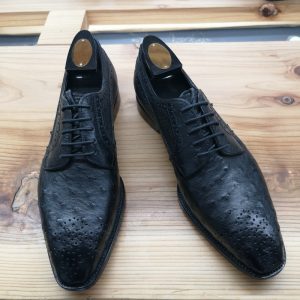 Ostrich Leather Oxford Lace up Shoes
