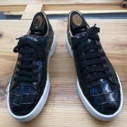 Alligator Skin Lace Up Sneaker Shoes Black