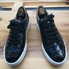 Alligator Skin Lace Up Sneaker Shoes Black image 1
