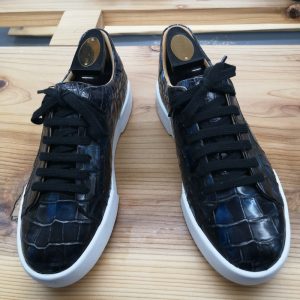 Alligator Skin Lace Up Sneaker Shoes Black