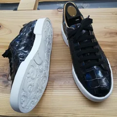 Alligator Skin Lace Up Sneaker Shoes Black image 2