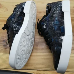 Alligator Skin Lace Up Sneaker Shoes Black image 3